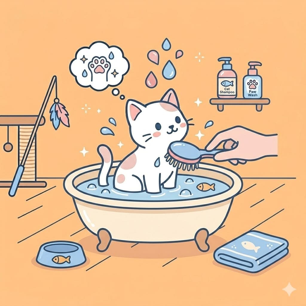 Ilustración relacionada: Cómo bañar a un gato: guía completa para hacerlo de forma segura y sin estrés